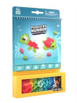 BLOCS PLUS-PLUS CASSE-TÊTE PAR NUMÉROS - CARNET D'ACTIVITÉS - OCÉAN - 125 PIÈCES